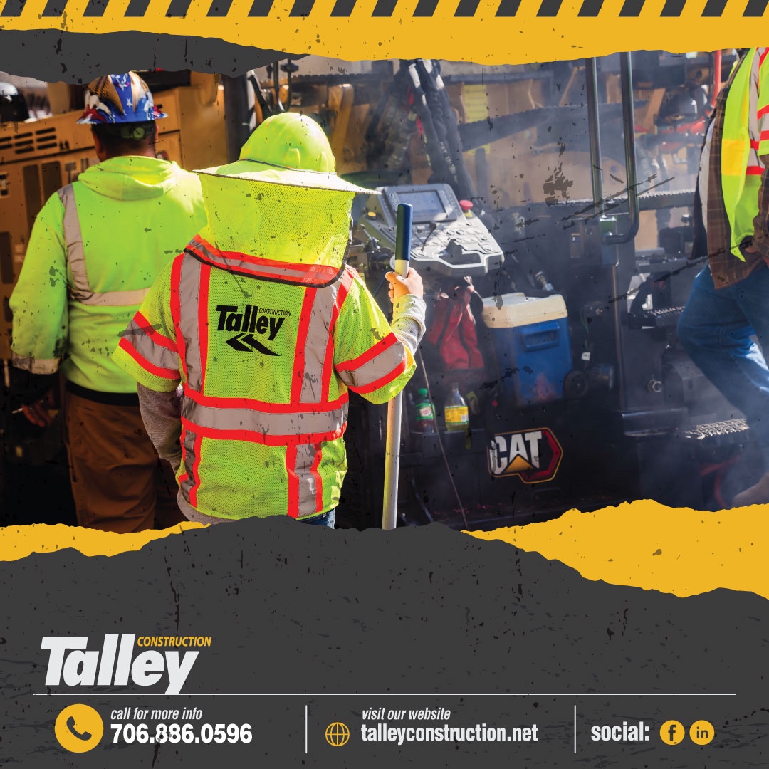 TalleyConstruct's tweet photo. Representing Talley pride, one paver at a time! 🚧 Our asphalt crew is geared up and ready to lay down the road to success. With every stripe, we're leaving our mark on Chattanooga and surrounding areas. #TeamTalley #PavingTheWay https://t.co/59lKgtNwvI