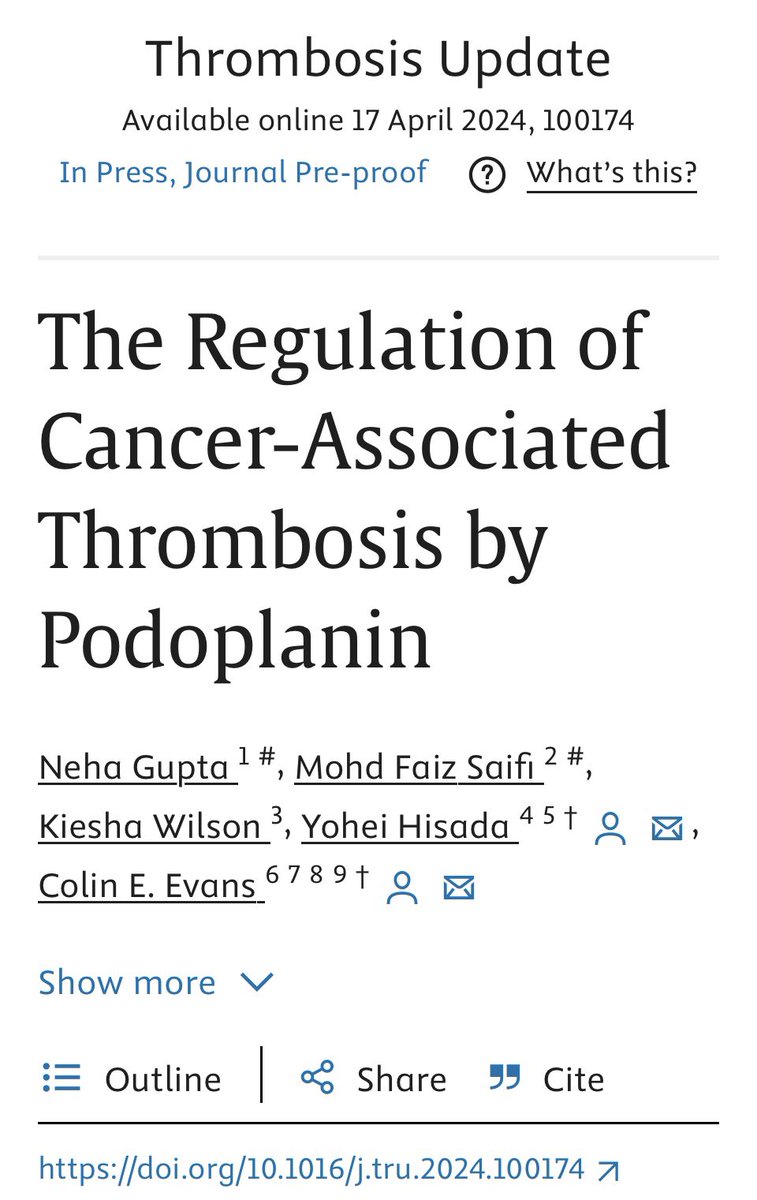 I was kindly invited to write a review on Cancer-Associated Thrombosis for @ThrombUpdate, the sibling journal of @ThrombosisRese1 And here it is… sciencedirect.com/science/articl…