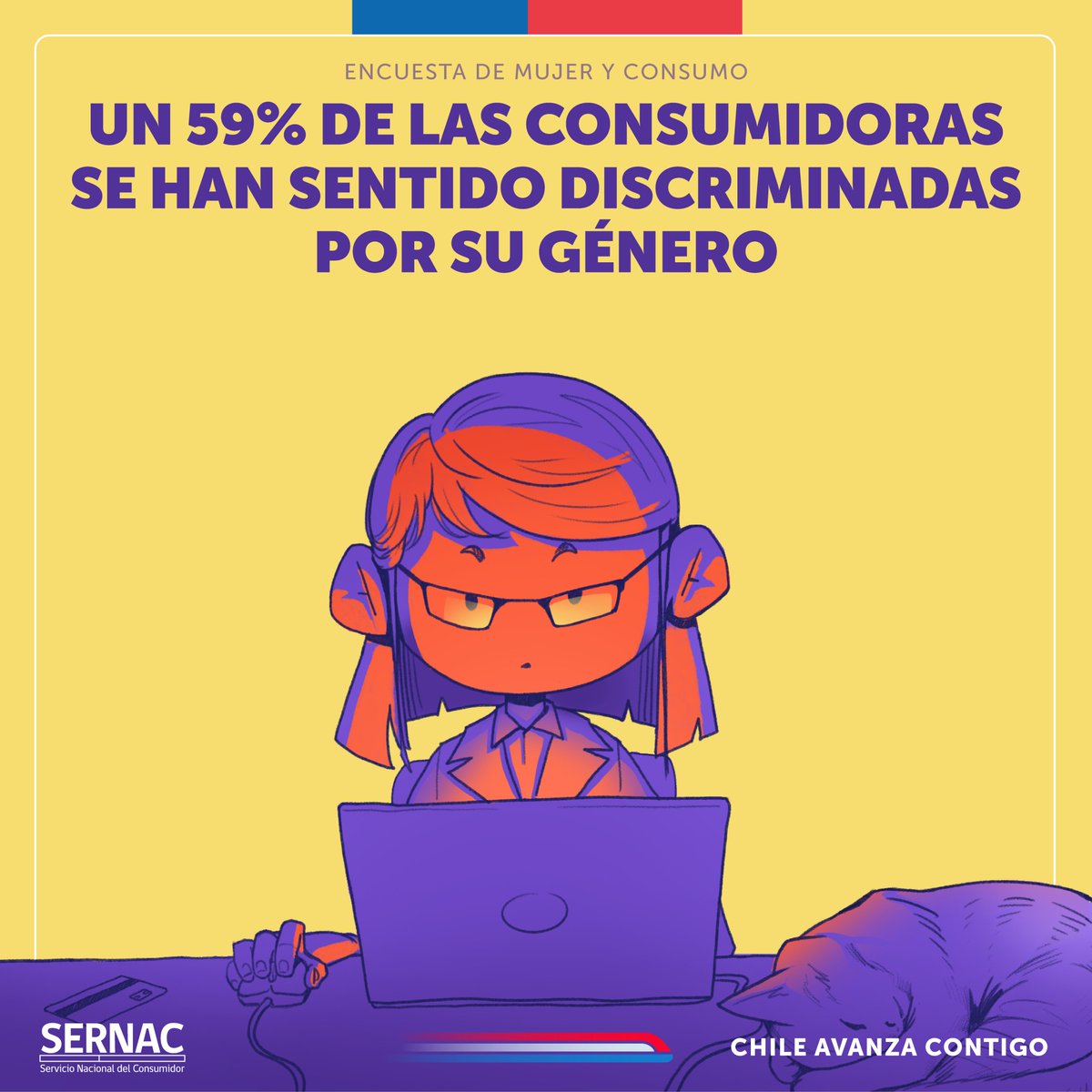🗒️♀️La Encuesta de Percepción Mujer y Consumo de SERNAC, nos ayuda a visibilizar las principales discriminaciones que enfrentan las mujeres al ser clientas o consumidoras. Conoce más sobre la encuesta acá 👉sernac.cl/portal/604/w3-…