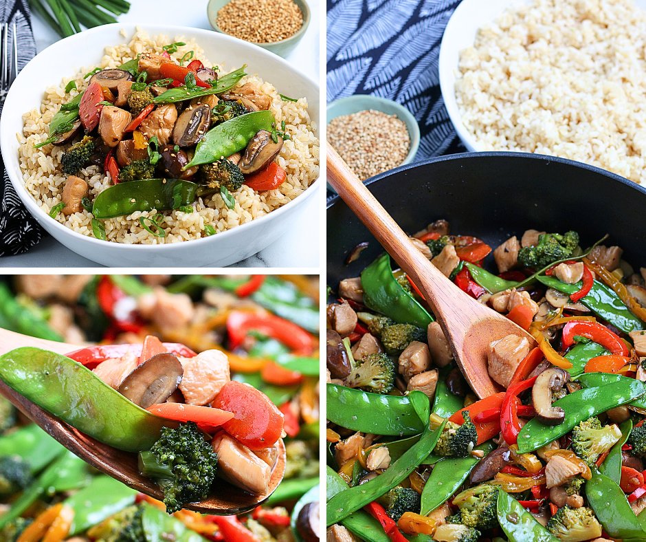 Yummy #dinner idea: Easy Chicken Stir Fry! 😋 Imagine juicy chicken, crunchy veggies, all jazzed up with a tangy soy sauce marinade. Best served over rice! Get the #recipe HERE: tinyurl.com/2b3mazu7 #chickenrecipes #stirfrychicken #dinner #recipes #easyrecipes #hipmamasplace