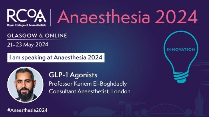 I’m looking forward to @RCoANews in Glasgow, where I’ll be discussing the big issues with GLP-1 receptor agonists: are the known knows enough to guide practice? #Anaesthesia2024