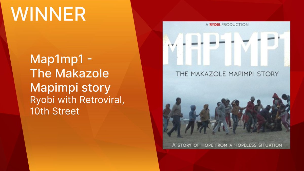 Provoke_News's tweet photo. #SABREAwardsEMEA Winner: MARKETING TO MEN - Map1mp1 - The Makazole Mapimpi story - Ryobi with @retroviral, 10th Street https://t.co/OIUOypn3NX