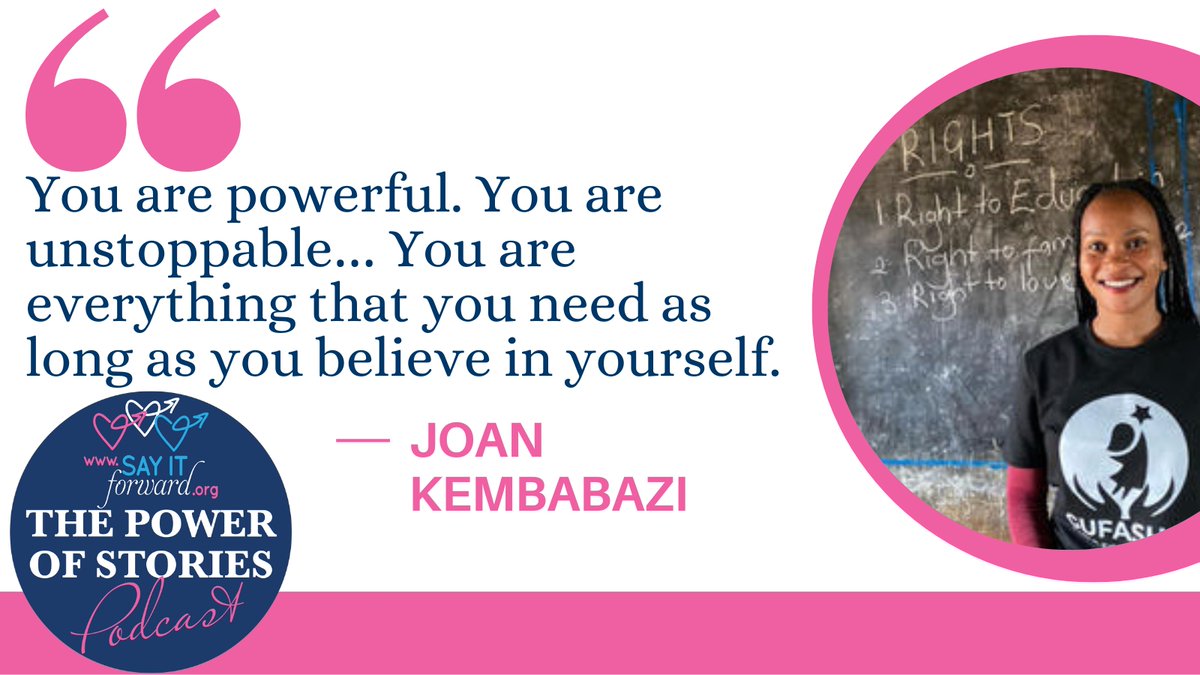 Joan Kembabazi inspired us in her episode of #ThePowerOfStoriesPodcast! Joan is a #GenderEquality activist campaigning to #EndChildMarriage AND she is the Founder of @Gufasha_Found.

You can listen to @joan_kem's stories here… buzzsprout.com/1422796/146021… 
We love this message!