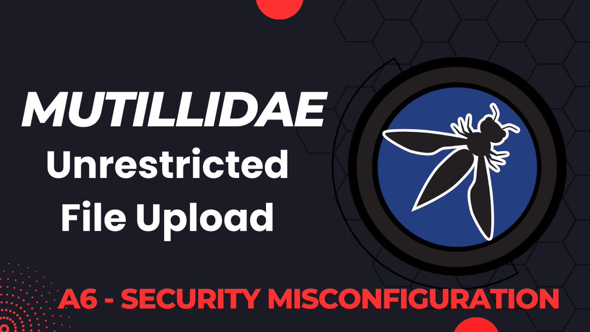 Check out the latest post on Invent Your Shit on exploiting Unrestricted File Upload vulnerability in Mutillidae Labs.

Here: inventyourshit.com/mutillidae-unr…

#ctf #Mutillidae #webhacking #FileUpload #bugbountytip #bugbouny #Hacking