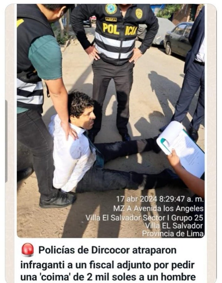 #NOTICIA | #FiscaliaPodrida 🗣📣 FISCALIA CRIMINAL? Un hecho lamentable q mancha a la alicaída Fiscalia. hoy un Fiscal fue detenido en FLAGRANCIA por cobrar COIMA DE 2Mil soles a un hombre en Villa el Salvador🤦 URGENTE una remoción total del Ministerio Público desde la Cabeza!