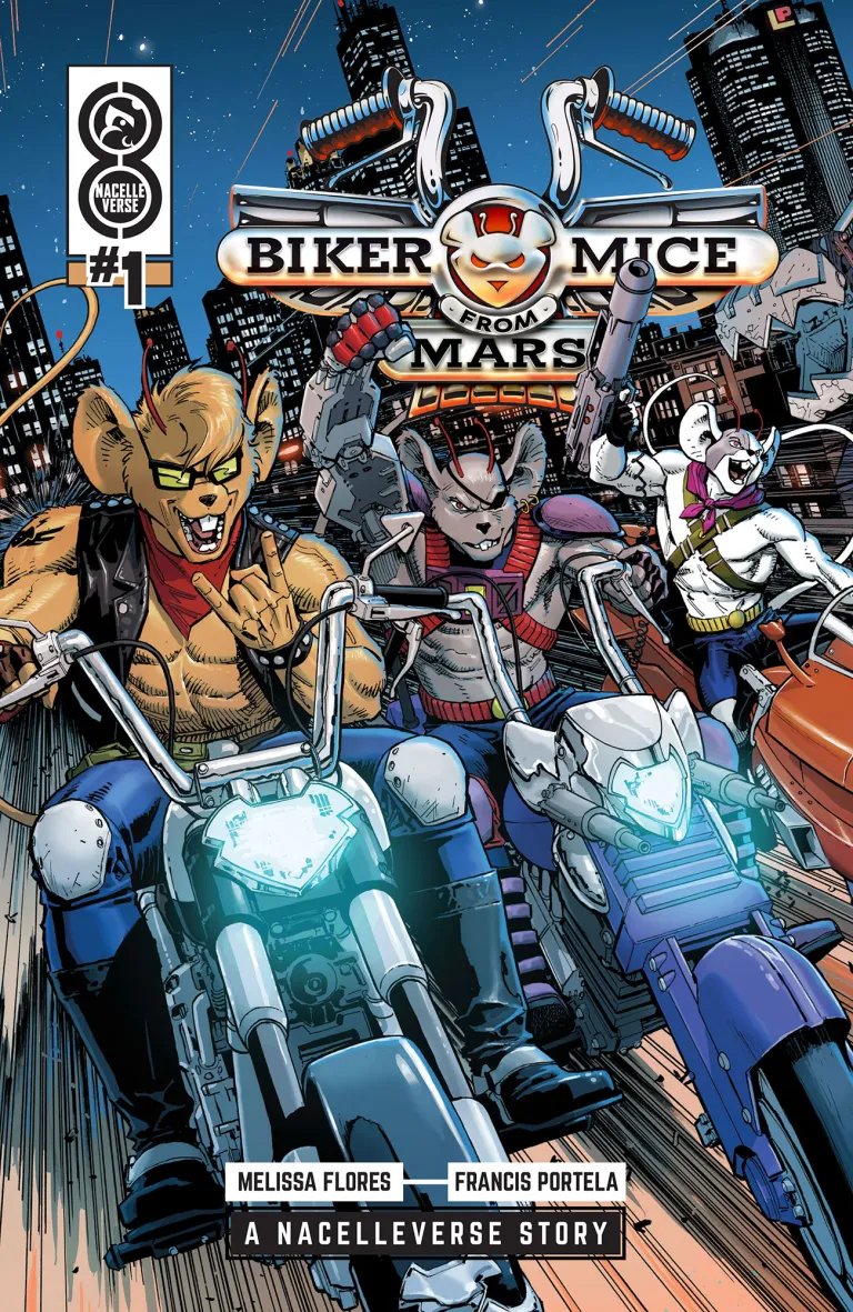 My BIKER MICE FROM MARS #1 cover. In this article you can see the #1-3 connecting cover image.