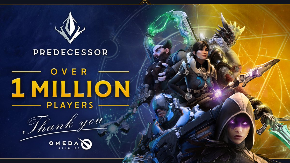 Words can't explain what this means to our team. Thank you all so much for your support! 💝 👇 Join over 1,000,000 players in the Predecessor Open Beta now! playp.red/JZ8c50RiAAQ