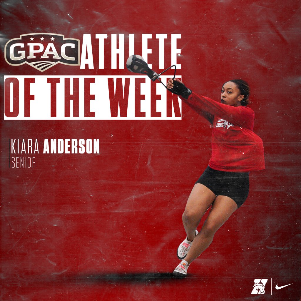 Congratulations to Kiara Anderson on being named GPAC Field Athlete of the Week!
#GDTBAB