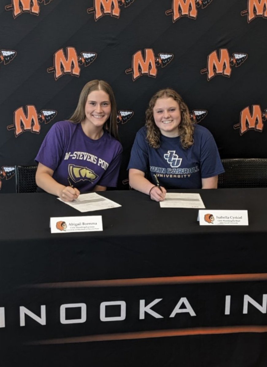 Congratulations to Bella Cyrkiel and Abbey Boersma for signing their  Letter of Intent to compete at the next level. 

Abbey will play Lacrosse and Wrestle for UW Stevens Point 

Bella will play Softball and Wrestle at John Carroll University.