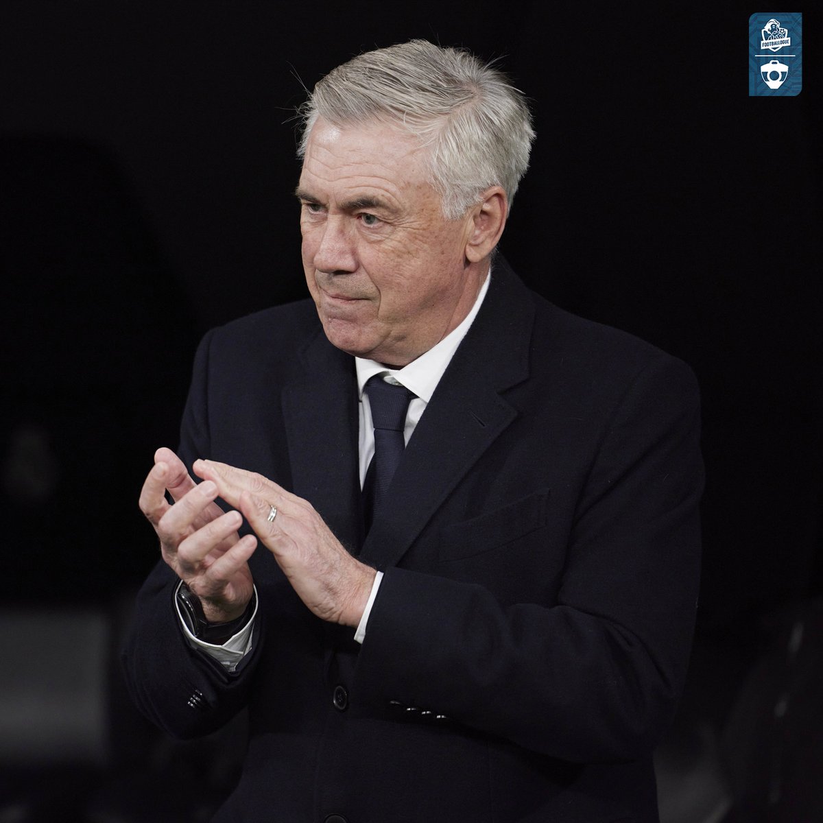 Footballogue's tweet photo. ENCORE une demi-finale de Ligue des Champions pour le légendaire Carlo Ancelotti ! L'un des meilleurs coachs de l'histoire ! ✨ https://t.co/Jl9djw1Hbj
