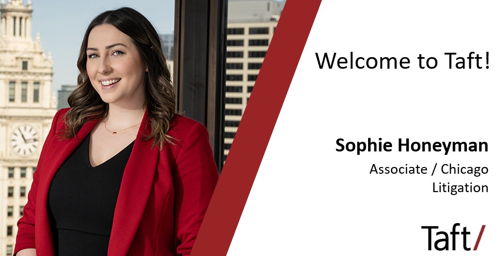 #TeamTaft welcomes Sophie Honeyman to the Chicago office as an associate in the Litigation group. Learn more about Sophie and her practice here: bit.ly/4cX0ksZ