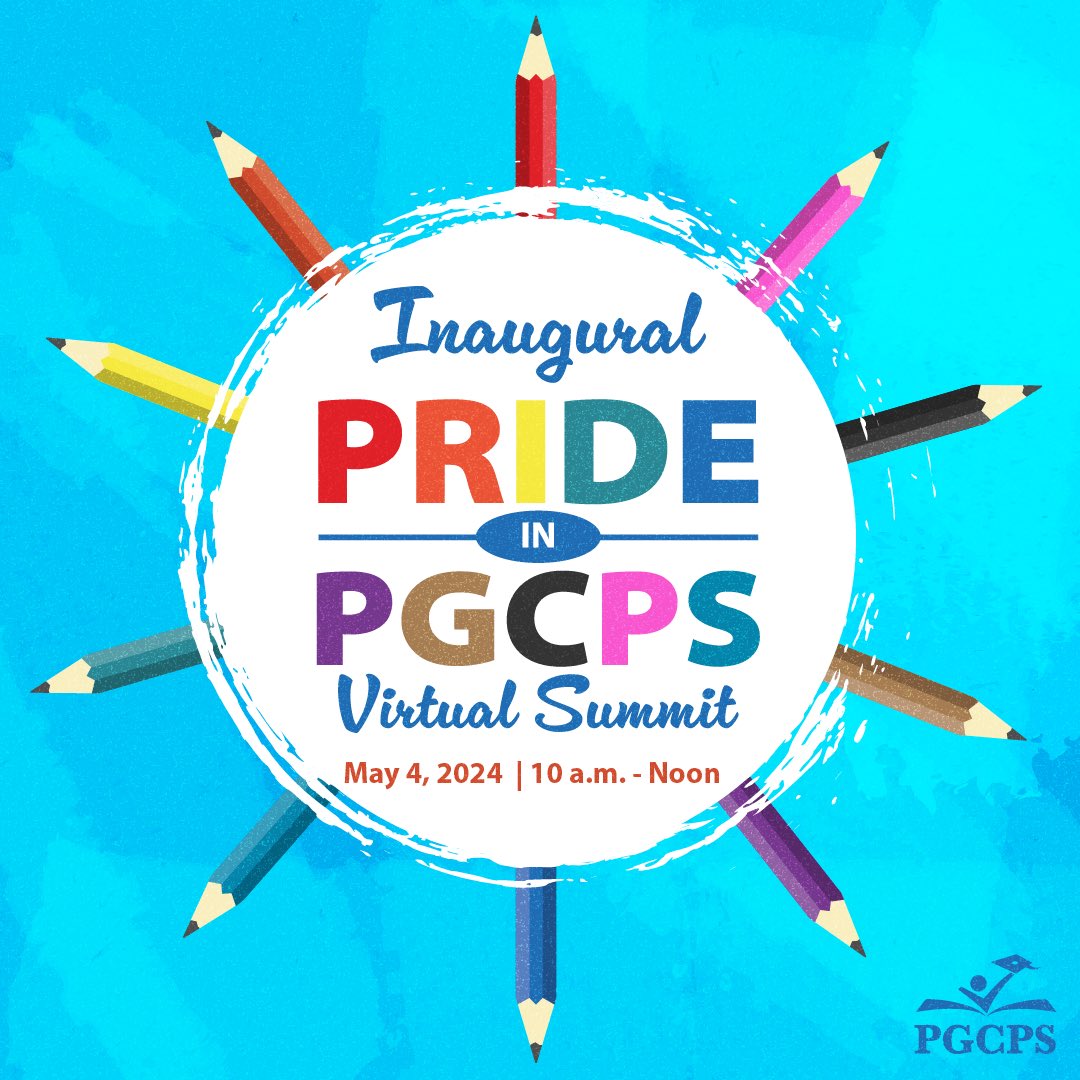 Save the date for our virtual #PRIDEinPGCPS summit May 4! Students, staff & families will learn about resources for LGBTQIA+ youth, explore strategies for advocacy & empowerment + engage in discussions on inclusivity & allyship. Learn more/register: pgcps.org/pride