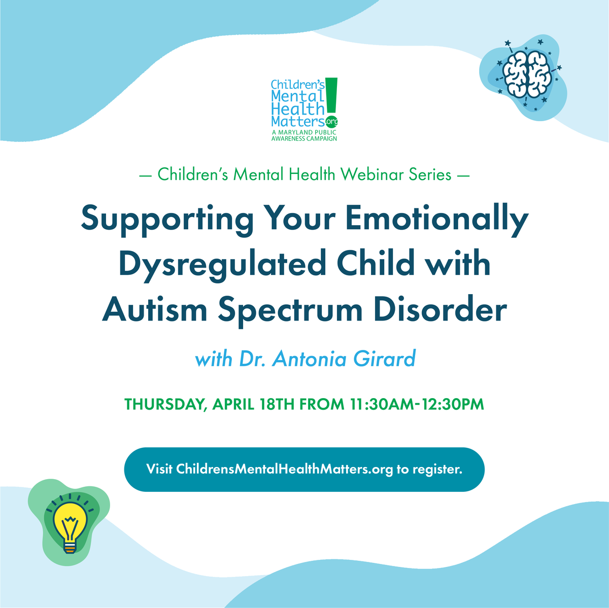 There's still time to register for tomorrow's "Supporting Your Emotionally Dysregulated Child with Autism Spectrum Disorder" webinar with Dr. Antonia Girard! Go here to register: ow.ly/uu9450RiAyO