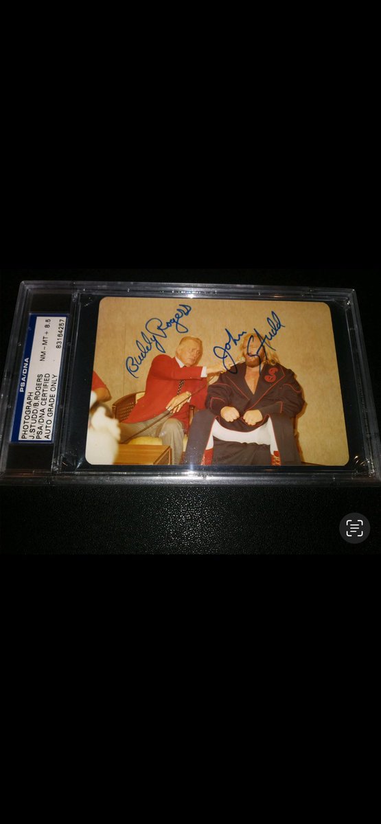 Just acquired this very rare dual autograph of Buddy Rogers and Big John Studd #rareautographs #wrestling #buddyrogers #bigjohnstudd @CardPurchaser @Tweet_Wrestling @PSAcard @LasVegasSlabs