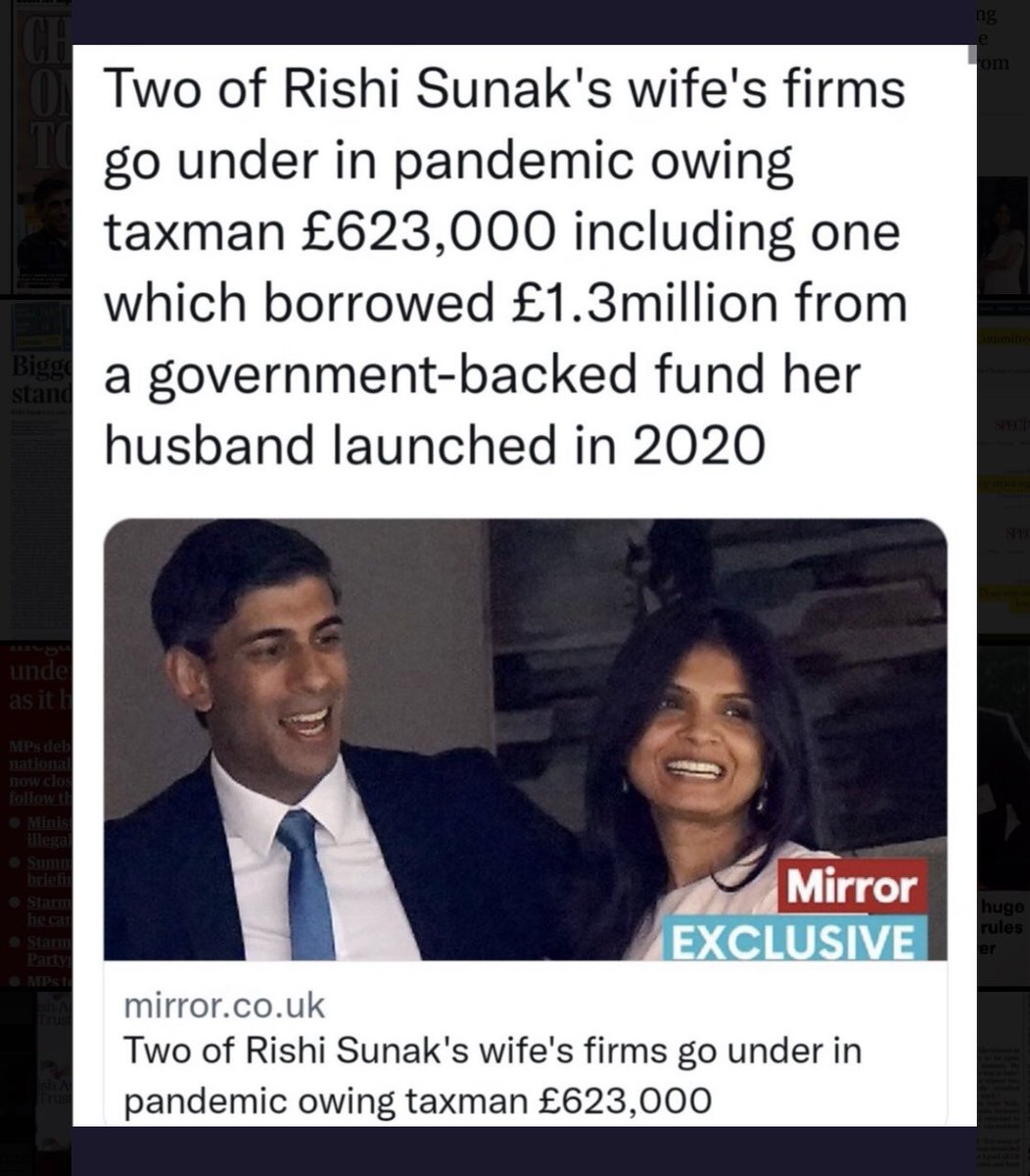 And nearly 4 million taxpayers were left unsupported by <a href="/RishiSunak/">Rishi Sunak</a> during the pandemic as a purposeful decision.