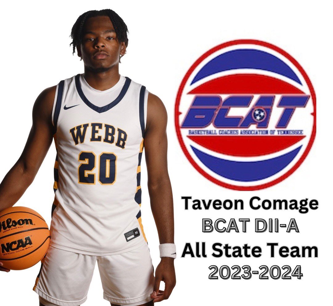 Congratulations to Taveon Comage (@ComageTaveon) on being named to the 2023-2024 BCAT DII-A All-State Team!! #WeAreWebb🏀🏀