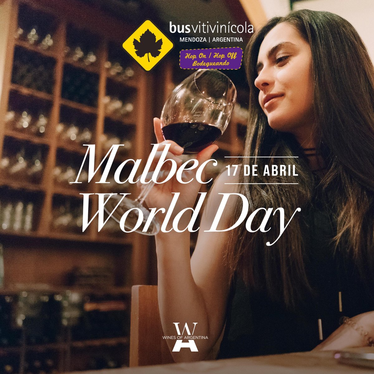 BusVitivinicola's tweet photo. ✨ Hoy 17 de abril nos sumamos a la edición número 14 del #MalbecWorldDay y celebramos que el #MalbecArgentino es #BetterForTheWorld ¡Levantá tu copa y acompañanos en un brindis global! 🍷
#VinoArgentino #VinoArgentino #FuturoSostenible https://t.co/TCuGvPCoIJ