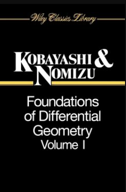 Kobayashi and Nomizu reference book for a foundation of differential geometry. A classic, written very formally, not much in terms of visual examples, but a very good set of 3 chapters in Volume 1 on connections, a subject I'm personally trying to improve on.