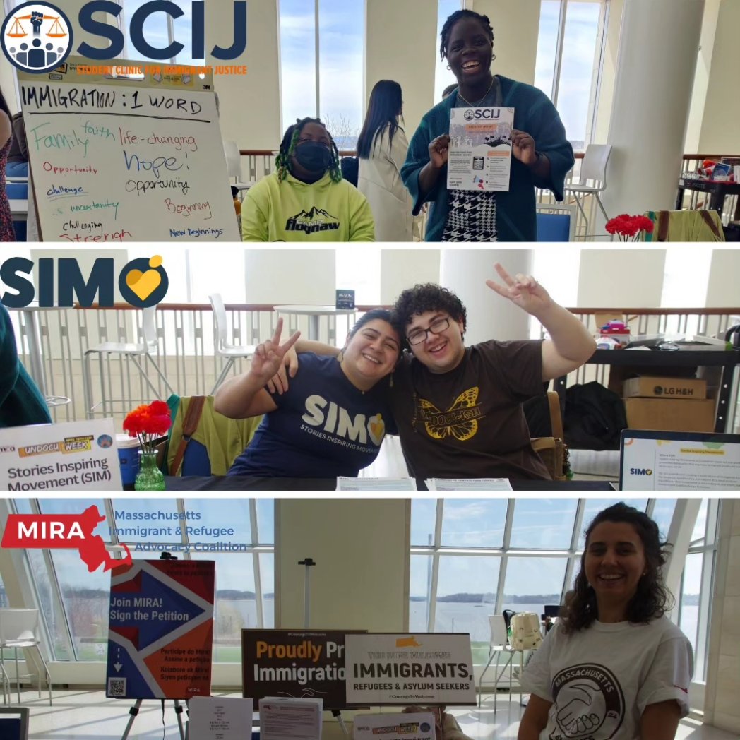 SCIJimmigration's tweet photo. Thank you to @UMassBoston SMCA for inviting us to share our work as a part of UndocuWeek! Grateful to be a part of this space with so many amazing partners who are helping lead the fight for immigrant justice in our community! 

@MIRACoalition
@join_sim

#immigration https://t.co/GnO5bEkrGt