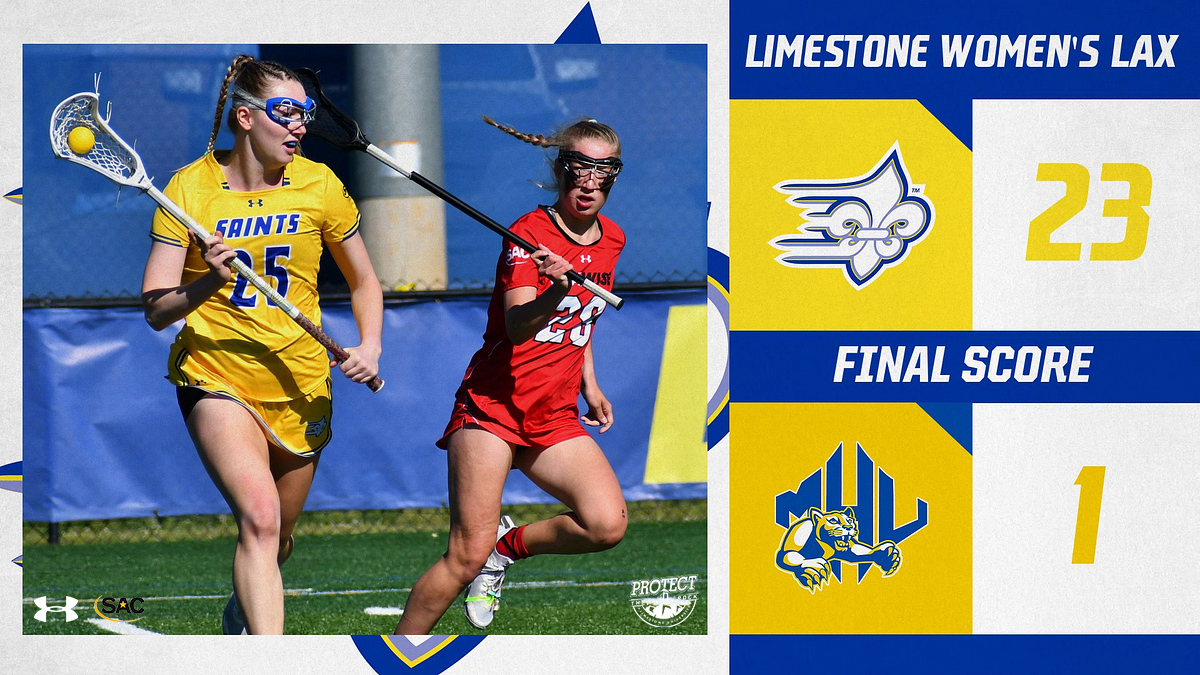 10 goals in the first quarter set the tone on Wednesday afternoon, as the No. 16 ranked @Limestonewlax team took care of Mars Hill to lock up a top-two seed in next week's South Atlantic Conference Tournament. 📊 golimestonesaints.com/sports/womens-… #GoSaints #ProtectTheRock