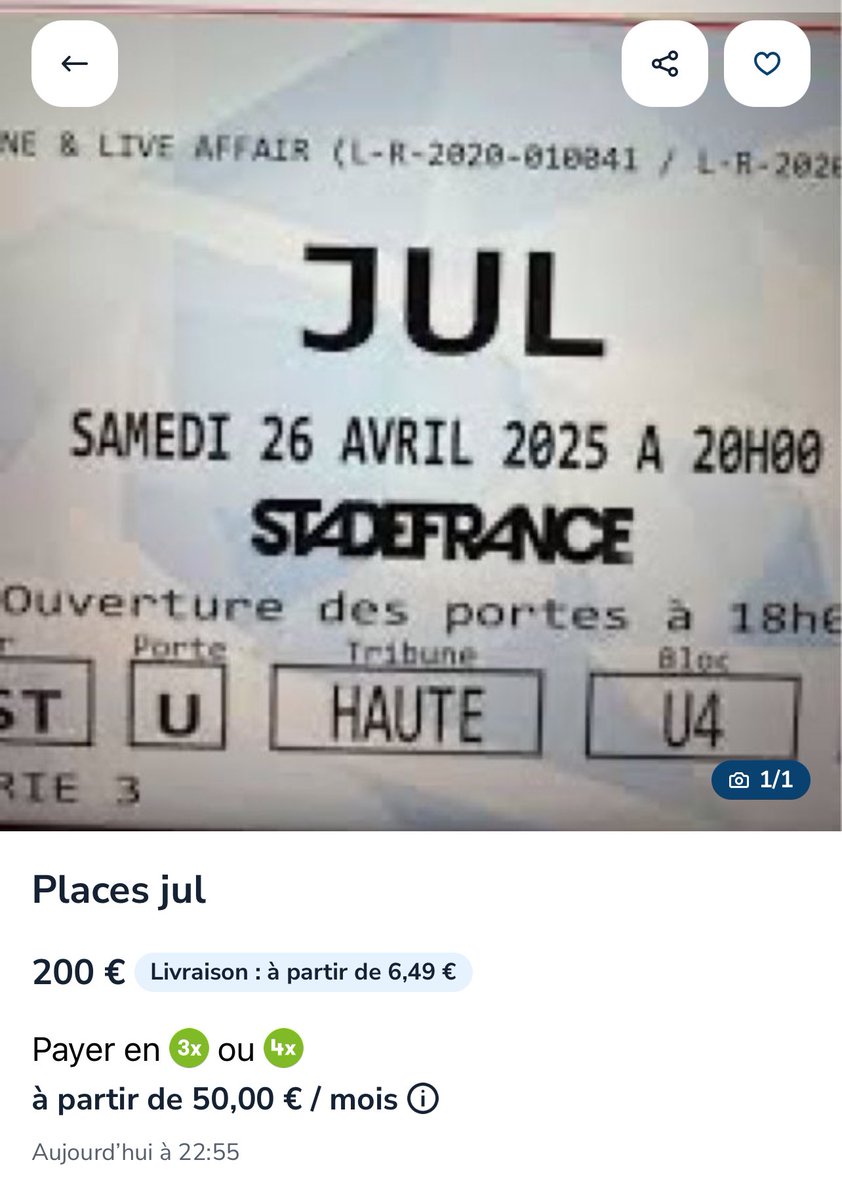 thejomblog's tweet photo. On en parle des places de concert de @jul qui se vendent entre 180€ et jusqu’à 1000€, c’est scandaleux pour les vrais supporters #TeamJul
#doretdeplatine #jul2025 #Julconcert #julvelodrome https://t.co/bRqeXwxNRu