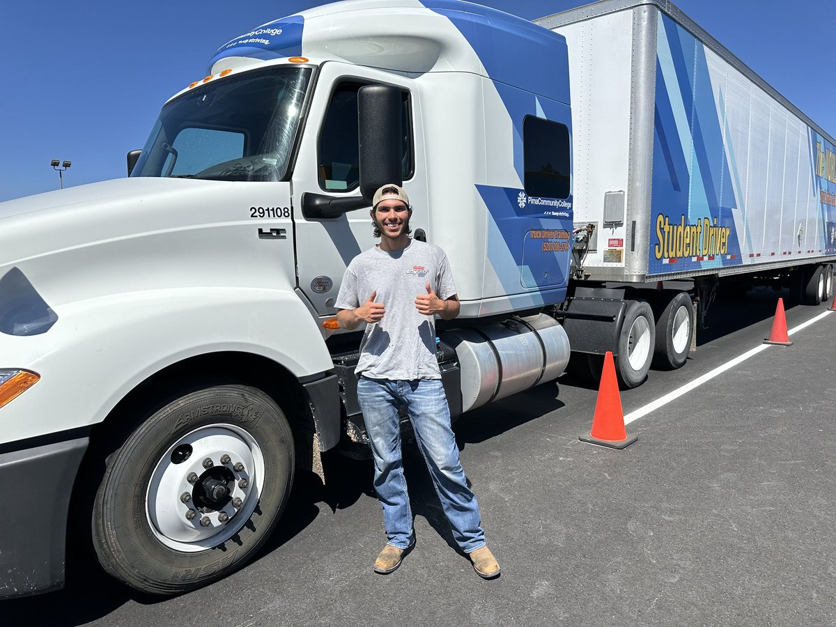 PCCTruckDriver's tweet image. Congratulations to Mark C. for passing his Class A #CDL today. Mark wants to be a lineman so obtaining his CDL is one step closer to that. Congrats, Mark, and thanks for choosing us! #PimaCCWorkforce #studentsuccess