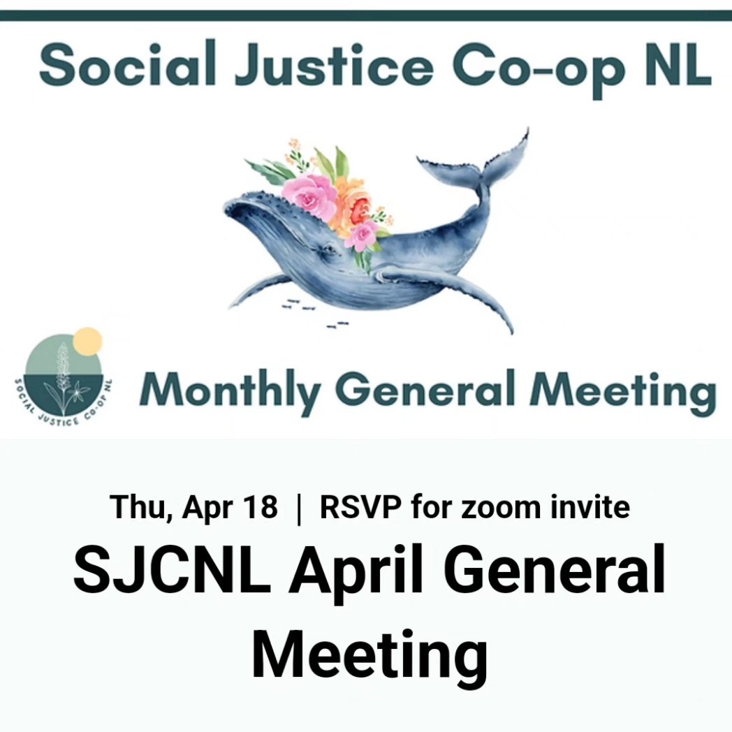 Almost time for our April General Meeting, coming up TOMORROW from 7-9 PM NT - 630 - 830 PM AT. RSVP for the invite here 💌 SJCNL.ca/event-details/… More details in 🧵