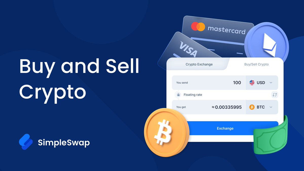 SimpleSwap is your go to place to buy crypto at the best rates! Over 40 digital assets are ready to be bought for over 40 fiat currencies – no limits & complications. Join the crypto world today: simpleswap.io/buy-sell-crypt…