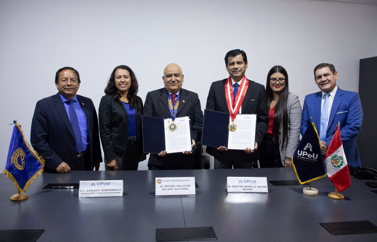 ✅ La #UPeU y el Colegio de Psicólogos del Perú 🇵🇪   suscriben convenio marco de Cooperación Académica, Científica y Cultural 📚. 

📌 Lee la nota completa aquí: bit.ly/4aGKstk

#ComunidadUPeU #ConvenioMarco  #ProfesionalesConPrincipios🎓