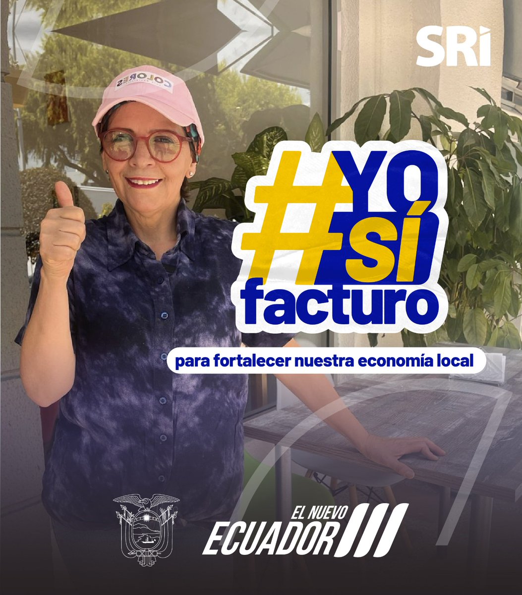 ✅ #YoSíFacturo y apoyo a un Ecuador más próspero y equitativo. ¡Cumple puntualmente con tus deberes tributarios! #ElNuevoEcuador🇪🇨