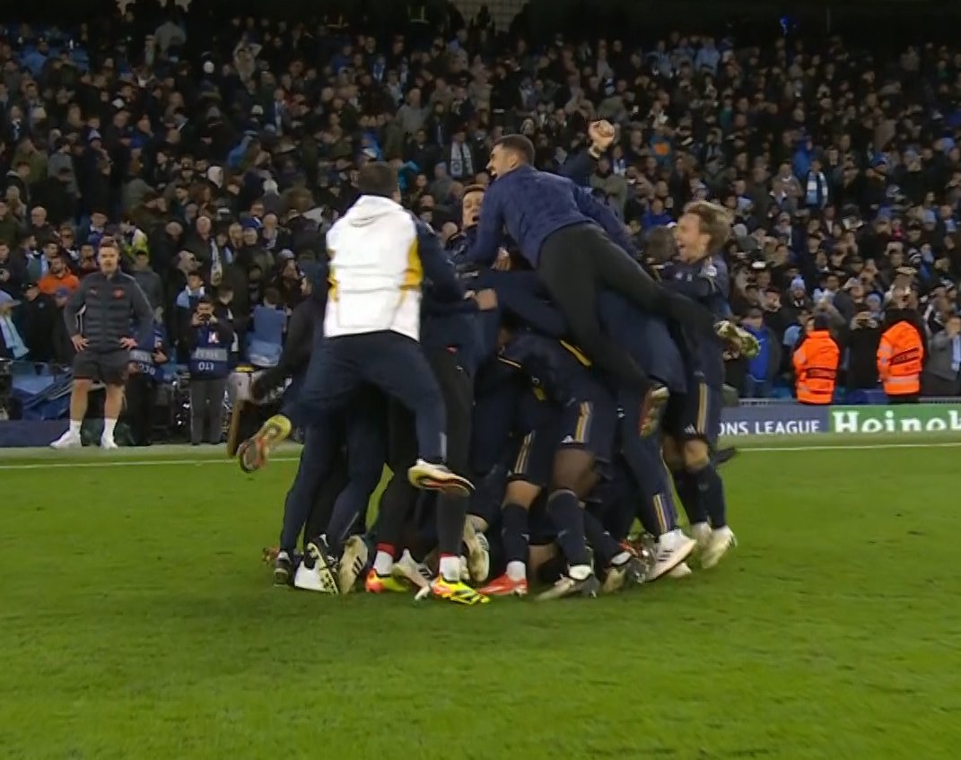 RMCsport's tweet photo. ✅❌❌✅✅
❌✅✅✅✅

RUDIGER TRANSFORME SON TAB ET CRUCIFIE LE CHAMPION EN TITRE MANCHESTER CITY !!! 

https://t.co/x39Qz7iVcZ https://t.co/O6THgZQmLV