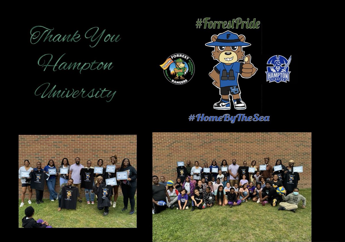 The Forrest Family would like to give a BIG SHOUTOUT and THANK YOU to the students of Hampton University for their assistance in making our, “Lift As We Climb”, tutoring program a success. We greatly appreciate you’ll. #ForrestPride #WeAreHCS @HCS_TitleI @HamptonCSchools