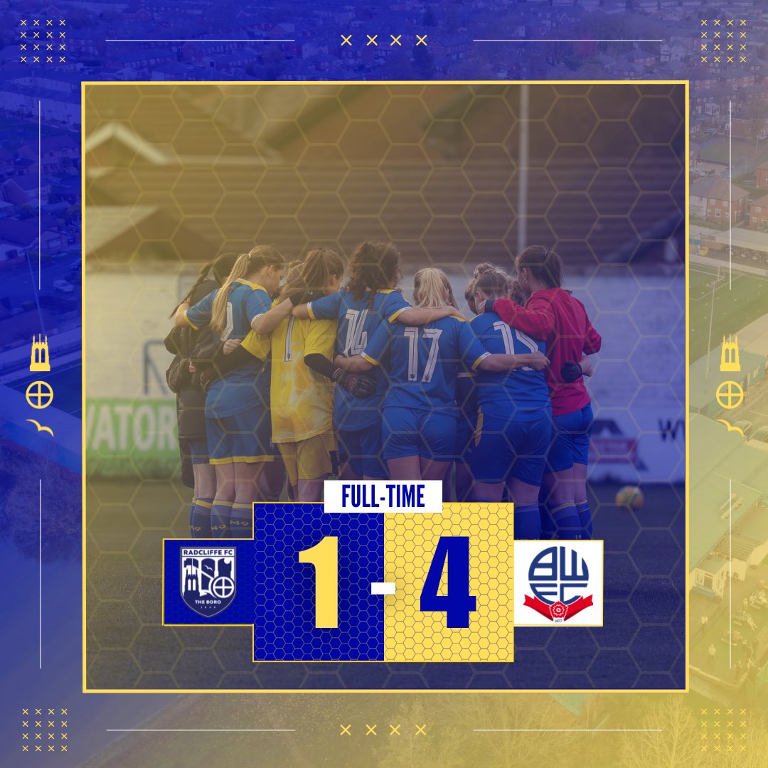 🔵🟡 | 𝑭𝒖𝒍𝒍 𝑻𝒊𝒎𝒆 Defeat. Not our usual selves tonight ⚽️ @sophiecoates__ POM 🏆 | @erinwhytee_ Thank you to all who came tonight 🤝 @BuryFCFoundatn #WeAreRadcliffe #UTB