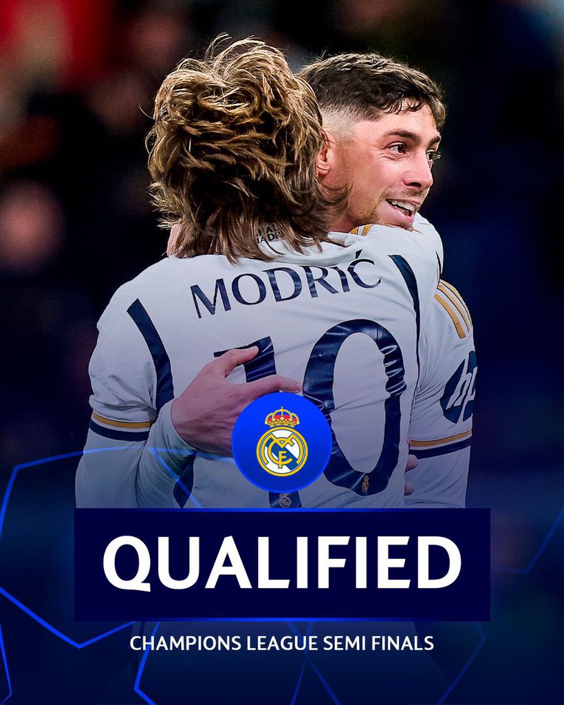 🚨🏆 Real Madrid, qualified to Champions League semi finals! Manchester City, eliminated. ⛔️❌