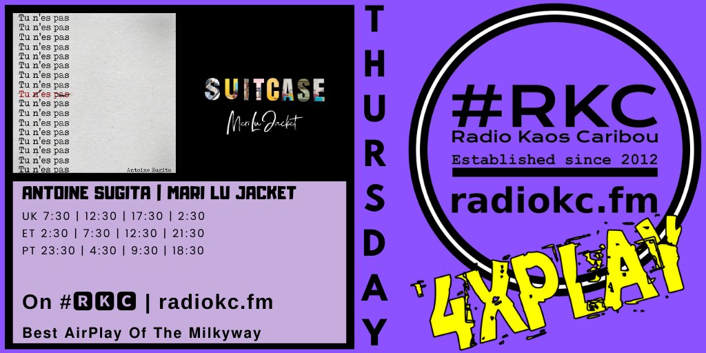 ▂▂▂▂▂▂▂▂▂▂▂▂▂▂ #THURSDAY 4│18 𝟰𝘅𝗣𝗟𝗔𝗬𝗦 🕢7:30⚪12:30⚪17:30⚪2:30 UK 🔴Antoine SUGITA 🔴@MeriLuJacket ⬇️Details⬇️ 🌐 fb.com/RadioKC/posts/… on #🆁🅺🅲 📻 radiokc.fm ▂▂▂▂▂▂▂▂▂▂▂▂▂▂