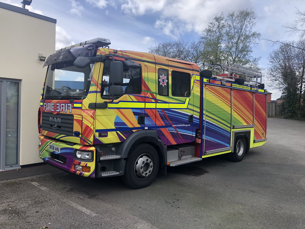 It’s back for this year’s @SandbachFS Open Days! Nick & I collected our fabulous @CheshireFire Rainbow Fire Engine today, ready for this weekend and the #SandbachTransportFestival - We’re looking forward to a great weekend 🚒