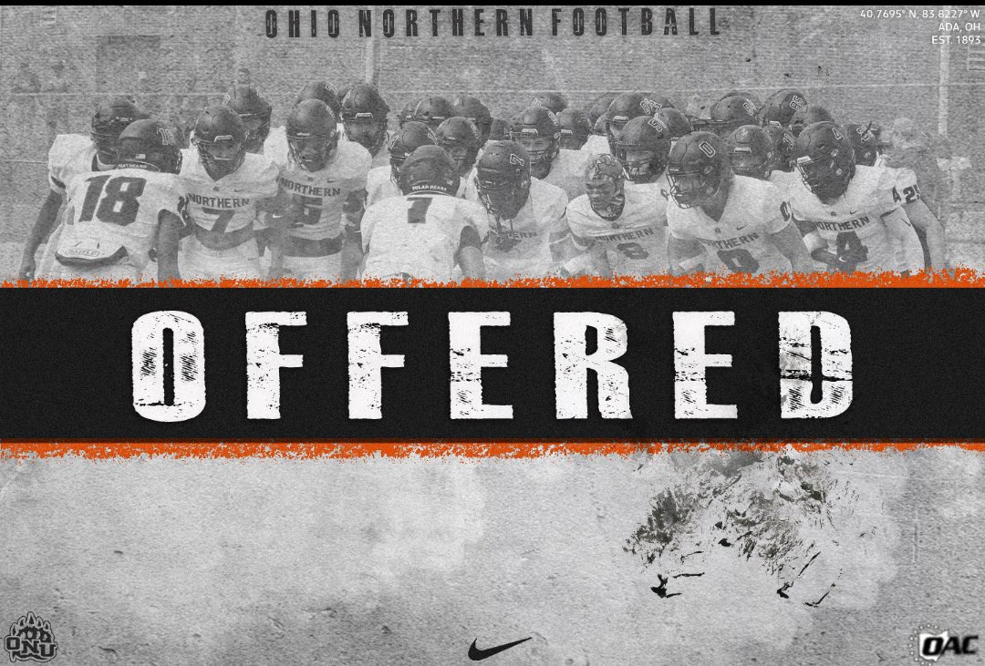 Blessed to receive an offer from Ohio Northern University🧡🖤