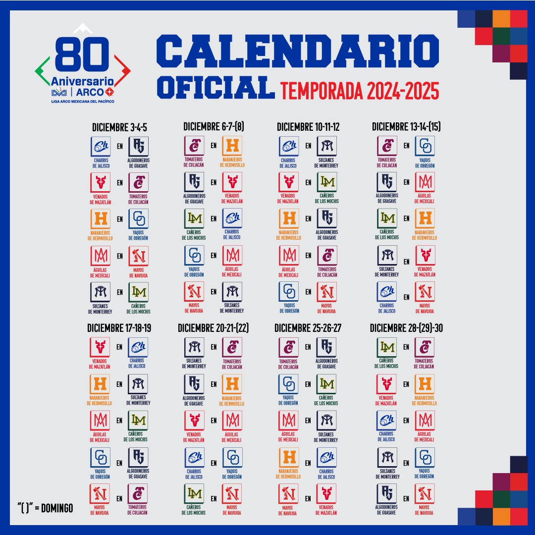 🚨 HABEMUS CALENDARIO 🚨 Te presentamos el rol de juegos de la Temporada 2024-2025 🗓️😍 ¿Estás listo para vivir una nueva campaña? 😉🙌 ¡Octubre llega ya! 🤞🗓️ #LigaARCO ⚾️