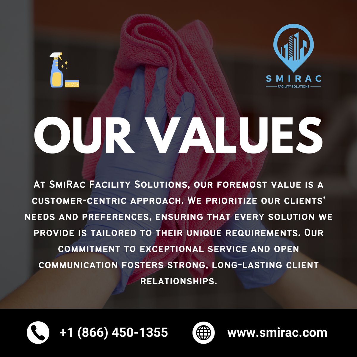 🌟 Explore the Core of SmiRac Facility Services 🌟

#CleaningServices #EcoFriendly #SmiRacCleans #SpotlessResults #CleanGreen #CleanLiving #smiracshine #CleaningExperts #smiracsolutions #sustainableliving #Cleaning #professionalcleaning #smiracfacilityservices