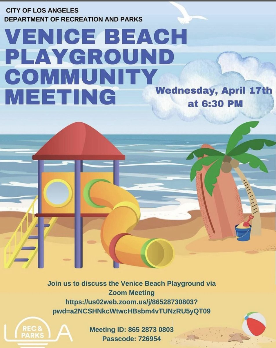 Got an opinion on The Venice Beach Playground that used to be by the Breakwater?  Join the zoom meeting tonight!
venicepaparazzi.com/2024/04/17/com…