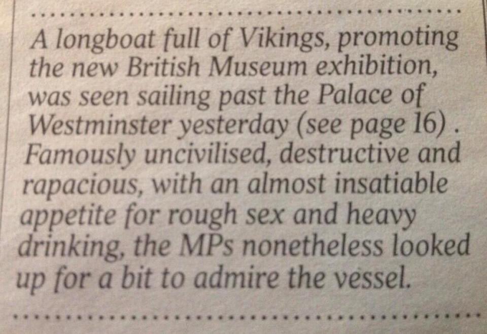 Courtesy of The Times from a few years ago - Who said great newspaper writing is on the way out?