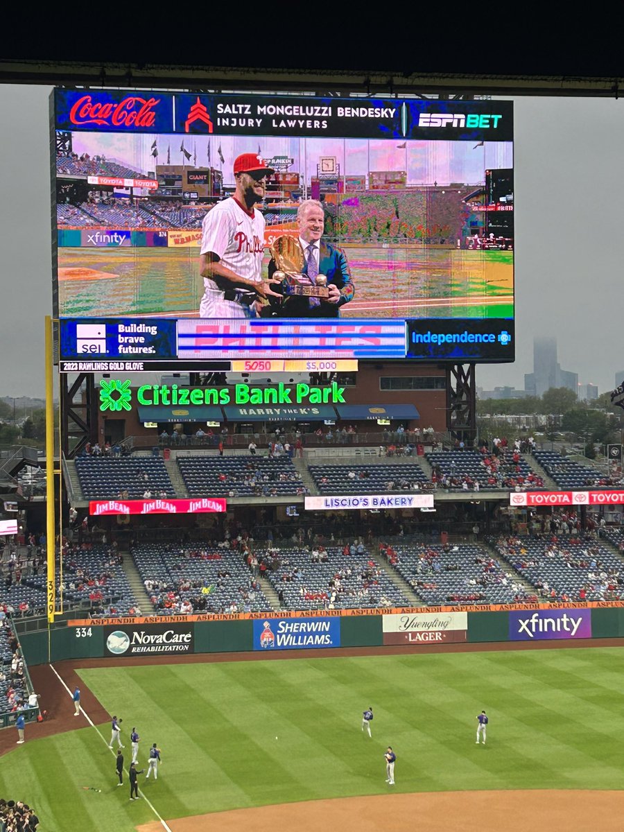 Zack Wheeler just received his NL Gold Glove Award.