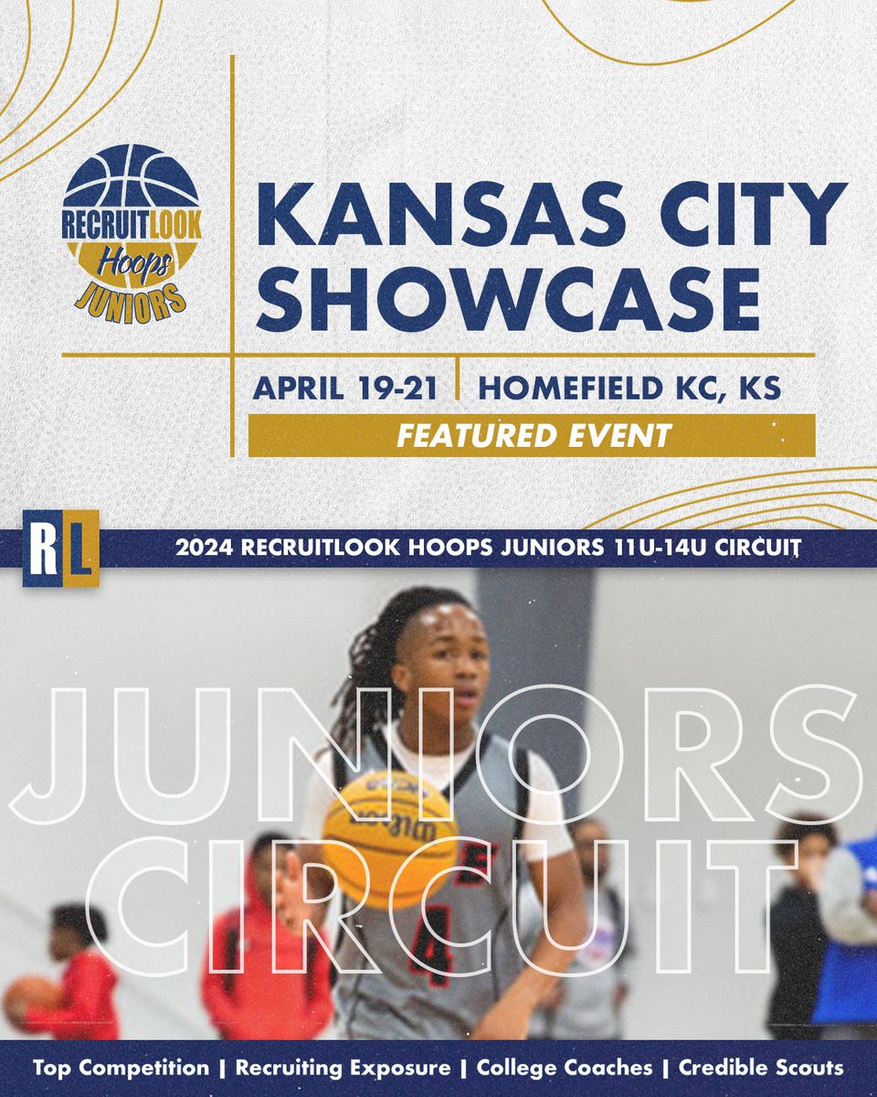 Kansas City Juniors Showcase | #RLHoops 🎬Featured Event Weekend 🗓️April 19-21 📍Homefield KCK 🏀11u-14u Schedule: tourneymachine.com/Public/Results… Live Stream: sportsengineplay.com/Kansas/Homefie…