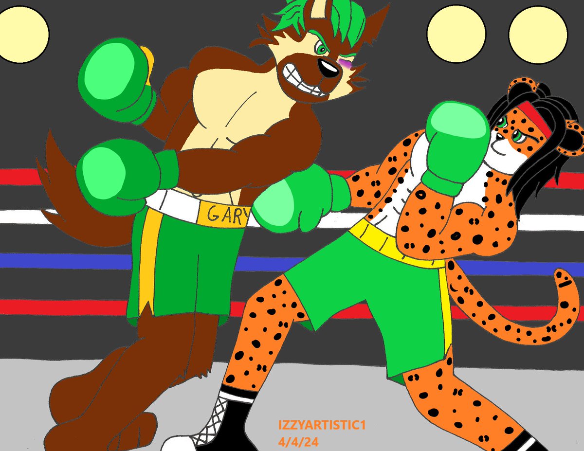 The next part of Brandon 'The Unstoppable' Leopard (@BrandonNettles9) against Gary Brandt (@chriseggus)! This one's called, Swing and a Miss! 👍 🥊 😁 #Hello #Hiya #Whatsup #boxing #boxinggloves #boxingart #Anthro #anthroboxing
