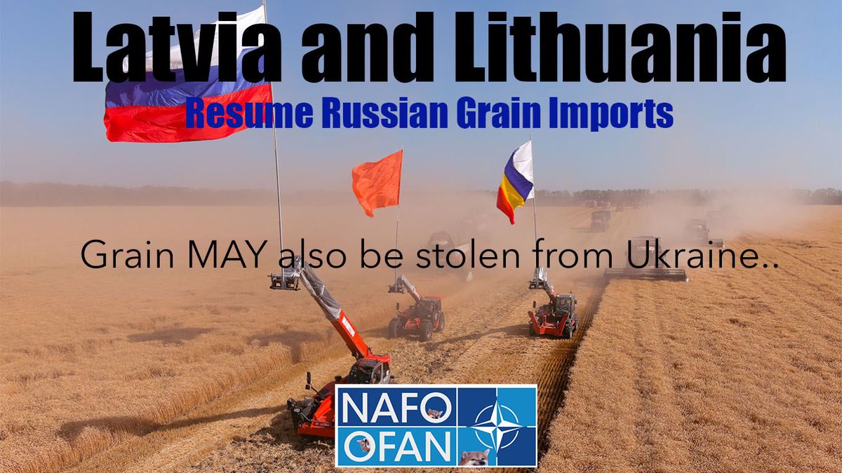 Lithuania is buying Russian Grain, possibly stolen from Ukraine. It is becoming increasingly clear that large quantities of Russian grain are entering the EU through both Latvia and Lithuania. It is likely that some of this grain has been seized from Ukrainian territory occupied…