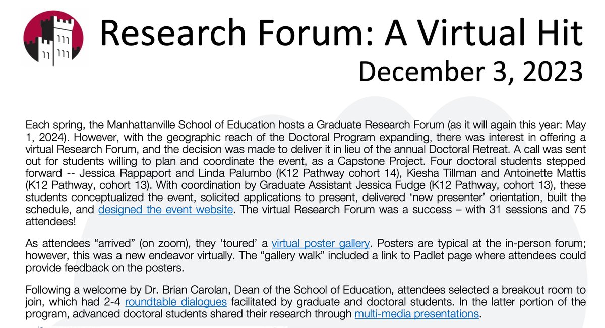 lpalumbo82's tweet photo. So proud of my shout-out in the newsletter and the work these amazing educators are doing in our field. @Mville_U @susaniverson1 @pnwboces #valiants #docstars https://t.co/rnt5VllZ0H