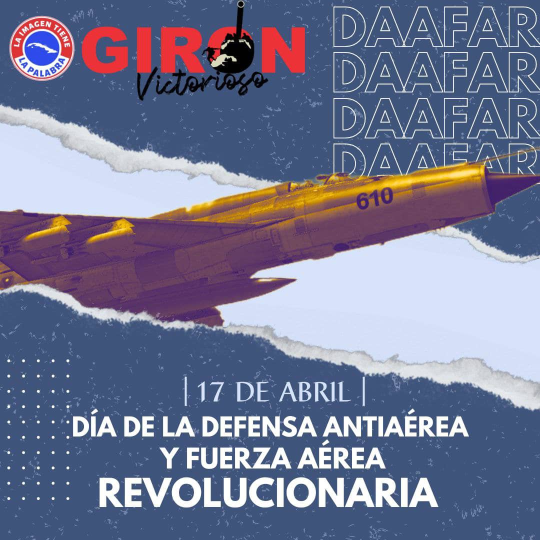 Es miércoles # 17DeAbril Día de la Defensa Antiaérea y Fuerza Aérea Revolucionaria, la admiración y el respeto desde #SanctiSpíritusEnMarcha para quienes cumplen esas misiones en 🇨🇺 #GirónVictorioso #SanctiSpírirusEnMarcha #Cuba @DiazCanelB @DeivyPrezMartn1 @AlexisLorente74