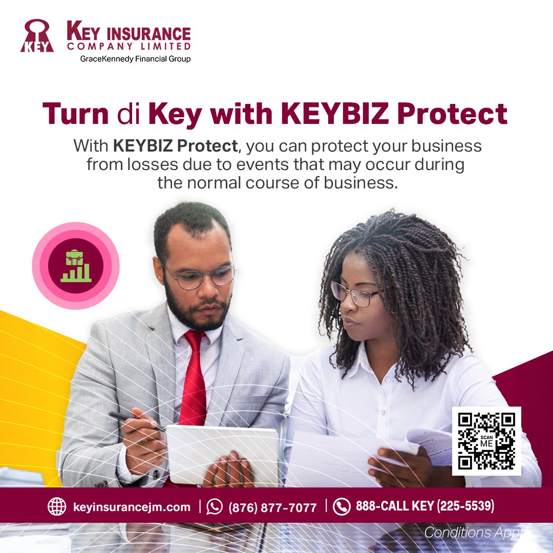 imwithkey's tweet image. With KEYBIZ Protect, you can rest assured that your business is covered no matter what the circumstances may be.

🎯Visit our website: (Link in bio)

#KeyInsurance #ThePeoplesInsurer for Economical Insurance Solutions

#TurndiKEY24 #businessinsurance #insuranceinjamaica
