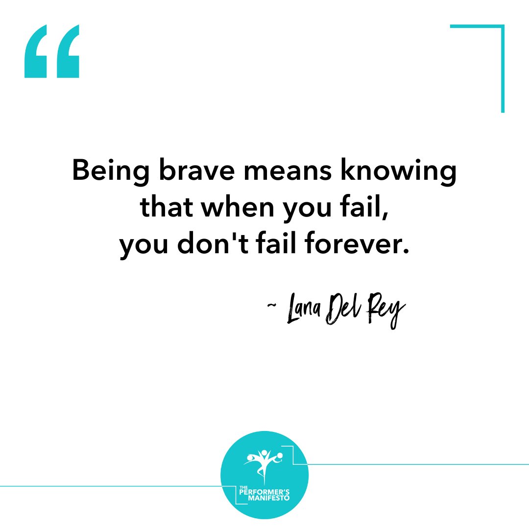 “Being brave means knowing that when you fail, you don't fail forever.” ~ #LanaDelRey

You've got this! Let's Go!!
#CreateYourSuccess #inspoquote