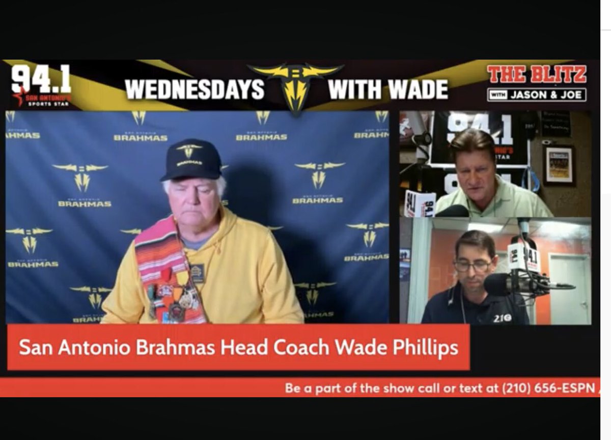 @SASportsStar @JasonMinnix @joereinagel210 @sonof Wade Phillips on the Blitz today ready for Fiesta #hornsforward